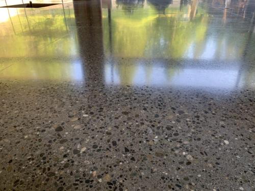 Close Up Polished Concrete with Heavy Aggregate Exposue Vashon WA (1)